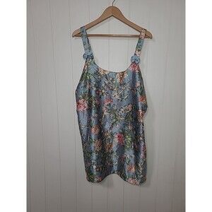 Vintage Sante Floral Slip Dress Nightgown Plus Size 1X Lingerie Romantic Bow